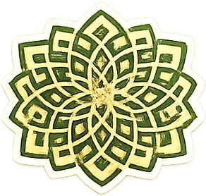 Golden Green Floral Motif